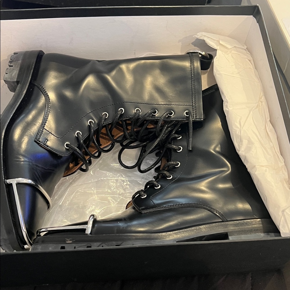 Alexander Wang Glossy Black Combat Boots